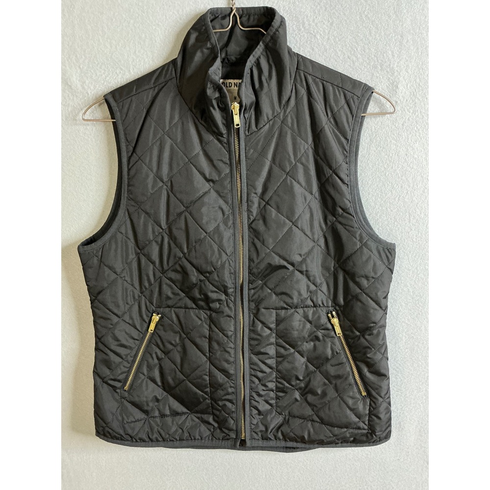 Old Navy Vest Women's Medium Quilted Vest Puffer Sleeveless‎ Jacket Full Zip